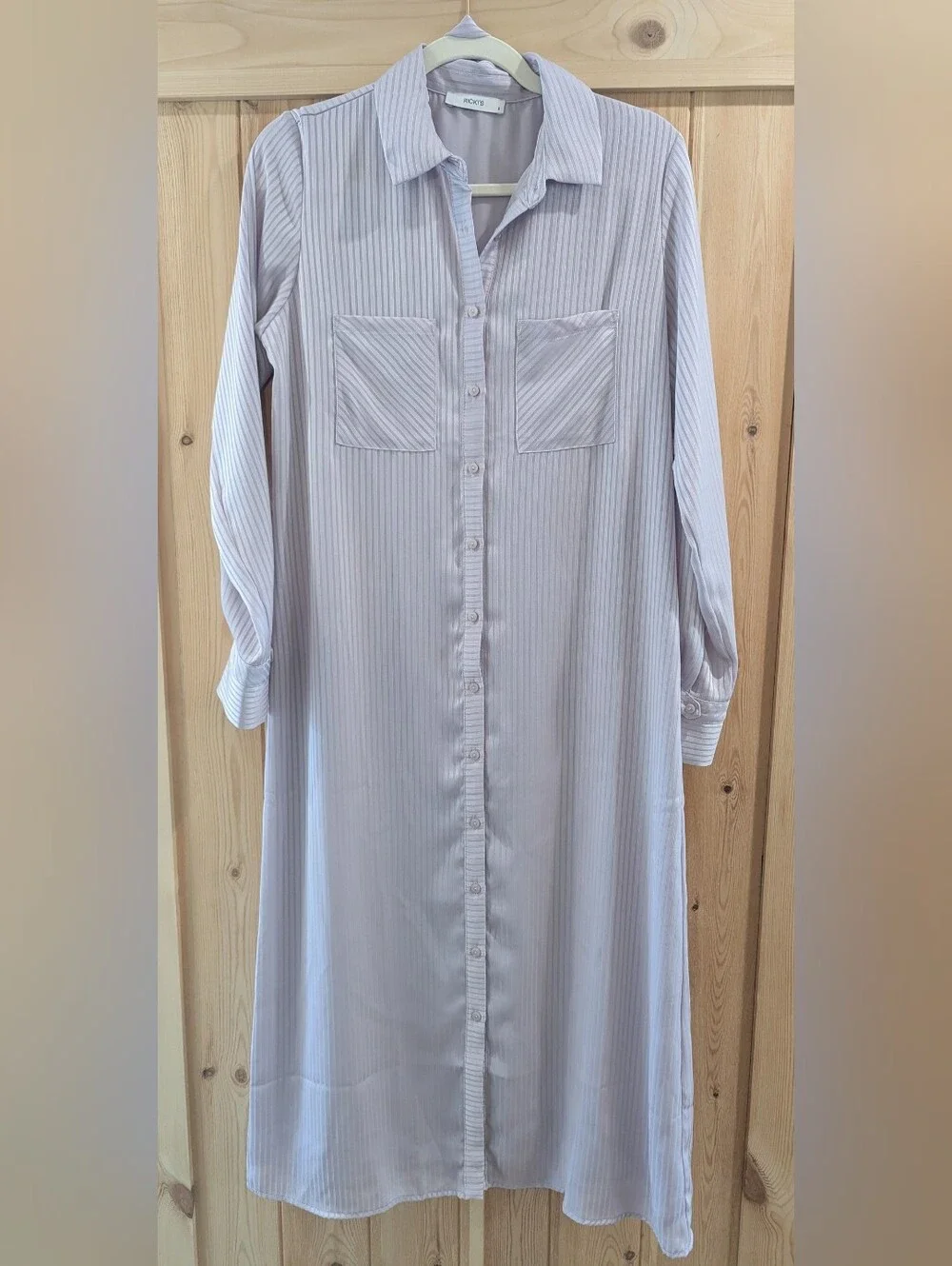 Ricki's Lavender Button-Front Midi Shirt Dress - Picture 2 of 6